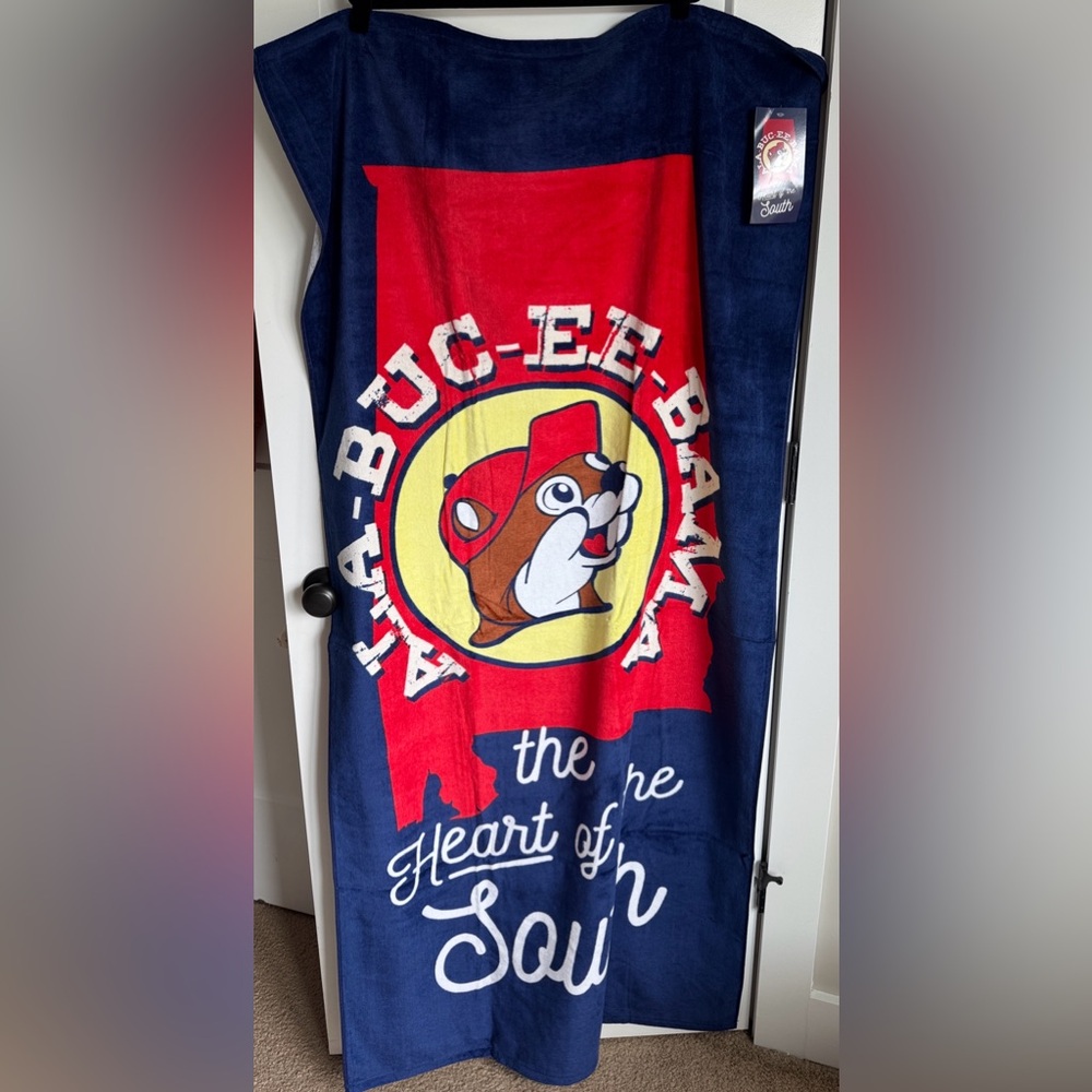 NWT Buc-ee's Alabama Beach Towel - Red, Navy, Yellow - Picture 5 of 5
